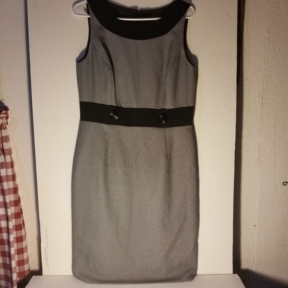 Tahari Arthur S Levine S 8 Black And White Dress - Picture 2 of 8